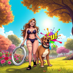An illustration depicting a playful and surreal scene in a colorful and exaggerated cartoon style