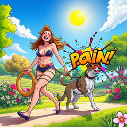 An illustration depicting a playful and surreal scene in a colorful and exaggerated cartoon style