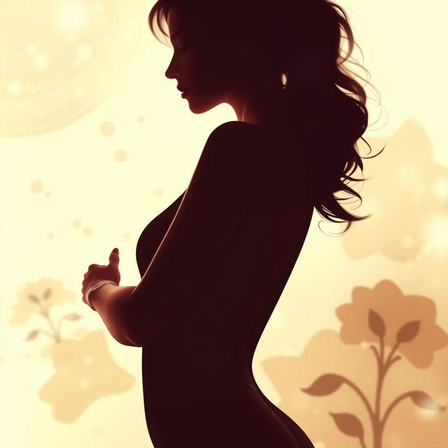 A beautiful and artistic representation of a woman's silhouette with an emphasis on elegance and femininity