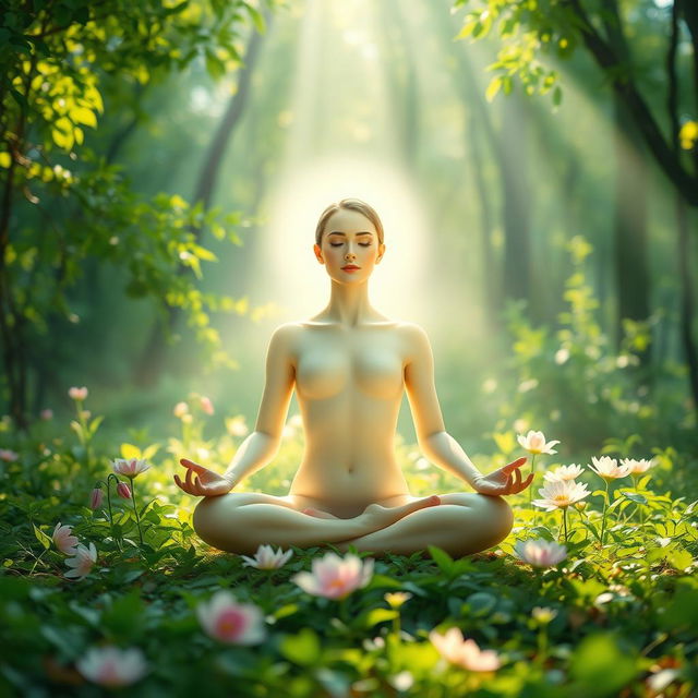 A serene and uplifting scene depicting the concept of inner healing