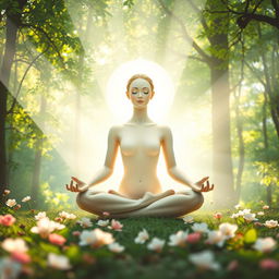 A serene and uplifting scene depicting the concept of inner healing