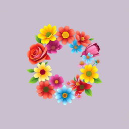 A beautifully designed logo featuring an array of colorful flowers, elegantly intertwined to create a harmonious and visually appealing composition