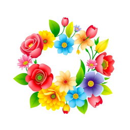 A beautifully designed logo featuring an array of colorful flowers, elegantly intertwined to create a harmonious and visually appealing composition