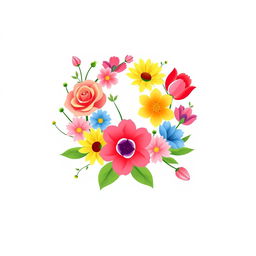 A beautifully designed logo featuring an array of colorful flowers, elegantly intertwined to create a harmonious and visually appealing composition