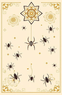 A contemporary artwork titled ‘Chicanery’, featuring a beige background adorned with traditional intricate designs