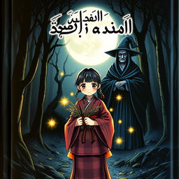 A captivating book cover for the novel titled "رحلتي مع العجوز الشمطاء", prominently displayed in beautiful Arabic calligraphy at the top