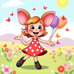 A vibrant and colorful illustration of a cheerful cartoon character inspired by classic animated styles
