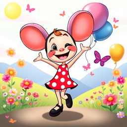 A vibrant and colorful illustration of a cheerful cartoon character inspired by classic animated styles