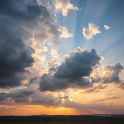 A picturesque scene depicting lighter storm clouds, showcasing soft gray and white hues with hints of blue peeking through