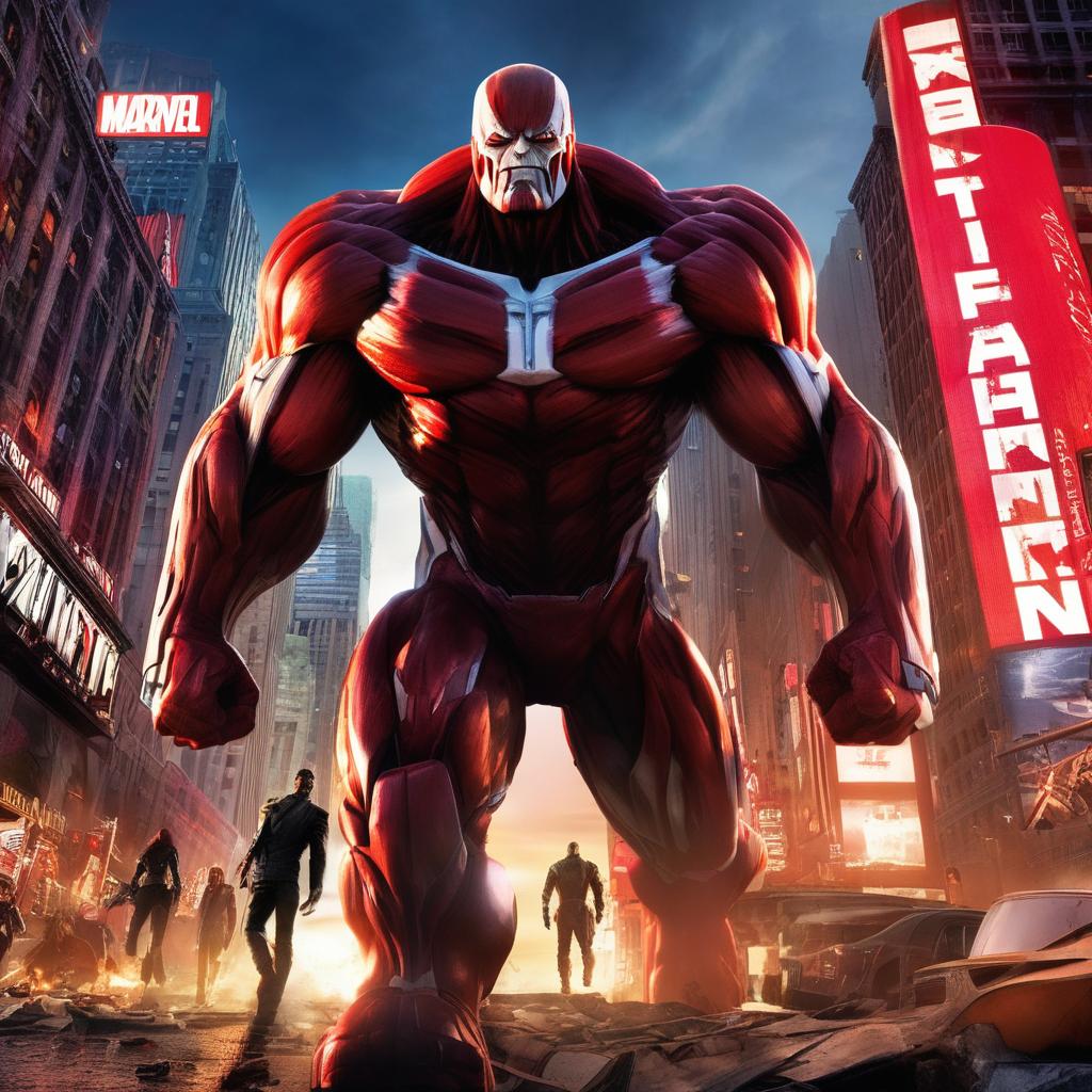 A colossal Titan from Attack on Titan enters Marvel's New York City