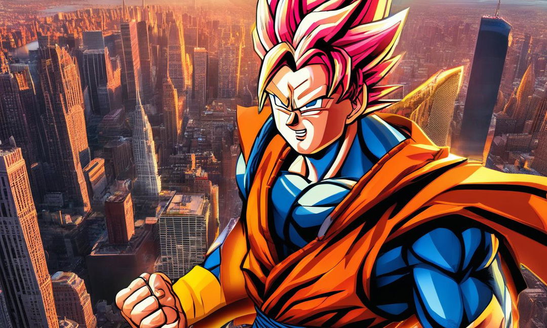 Goku in Super Saiyan form enters Marvel's New York City