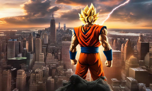 Goku in Super Saiyan form enters Marvel's New York City