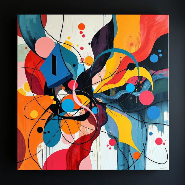 A captivating art piece inspired by the unique style of Samsang Mw, featuring vibrant colors and dynamic abstract forms