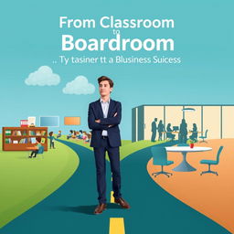 An eye-catching cover design for a book aimed at teachers transitioning into the business world