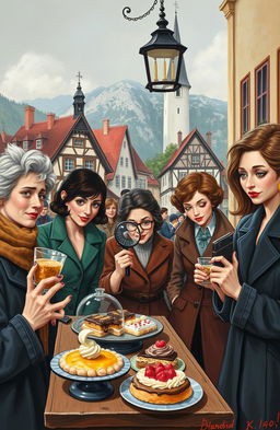 A darkly humorous detective story set in a quaint Austrian town, featuring a charming patisserie at the center of the mystery