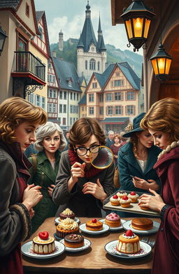 A darkly humorous detective story set in a quaint Austrian town, featuring a charming patisserie at the center of the mystery