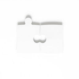 Two blank puzzle pieces fitting perfectly together, capturing the moment of connection