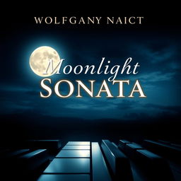 A stunning book cover design for 'Moonlight Sonata' by Wolfgang Nacht, featuring a romantic and suspenseful theme