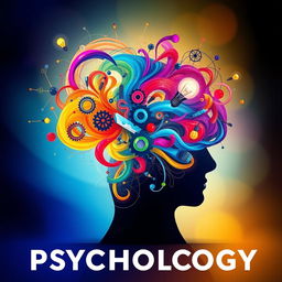 An abstract and visually captivating representation of psychological concepts, featuring vibrant colors and intricate patterns that symbolize human thoughts and emotions