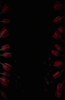 A dark horror romance aesthetic featuring a black background