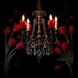 A dark horror romance aesthetic set against a black background