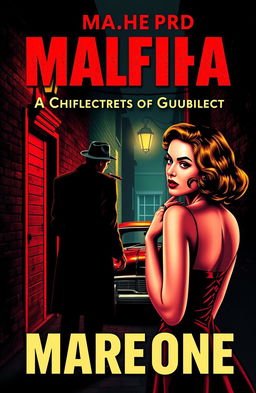 A vibrant and eye-catching book cover for a mafia and crime fiction novel, featuring a classic pulpy style