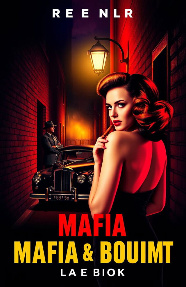 A vibrant and eye-catching book cover for a mafia and crime fiction novel, featuring a classic pulpy style