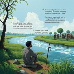 In a secluded village along a flowing river, a young man named Youssef dreams of expanding his farm and improving his life