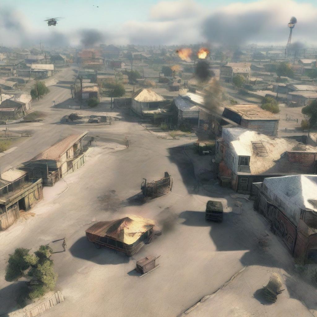 A thrilling battle in the Nuketown map from Black Ops 2, featuring a player wielding a tomahawk with skill and precision amidst the recognisable pastel suburban houses