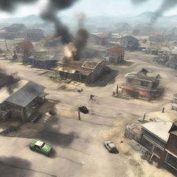 A thrilling battle in the Nuketown map from Black Ops 2, featuring a player wielding a tomahawk with skill and precision amidst the recognisable pastel suburban houses