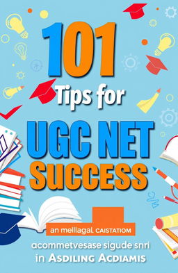 A visually appealing and informative cover for "101 Tips for UGC NET Success: A Comprehensive Guide for Aspiring Academics"