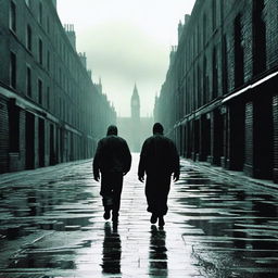 A haunting yet captivating scene from '28 Days Later', featuring desolate, abandoned London streets with forgotten remnants of humanity and a lone survivor stealthily navigating through the ghostly silence