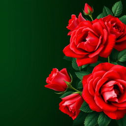 A stunning wallpaper design featuring a dark green background that covers one side of the image