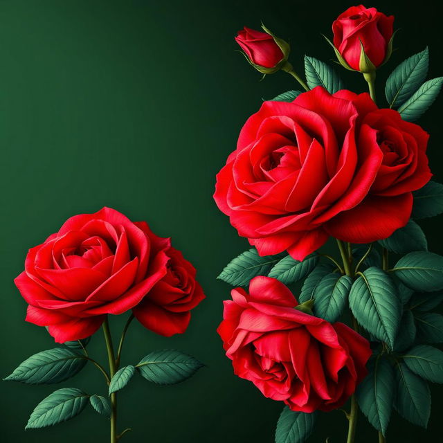 A stunning wallpaper design featuring a dark green background on one side
