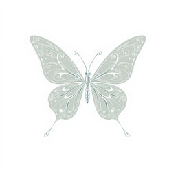 An elegant and delicate illustration of a butterfly rendered with fine line art