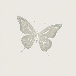 An elegant and delicate illustration of a butterfly rendered with fine line art