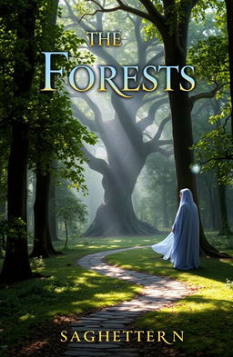 A captivating book cover featuring a mystical forest scene