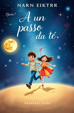 An enchanting book cover illustration for a romantic novel, set against a stunning cosmic background filled with stars and galaxies