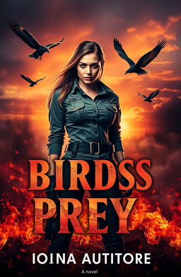 A romantic military-themed cover for a novel titled 'Birds of Prey' by Ioana Auditore