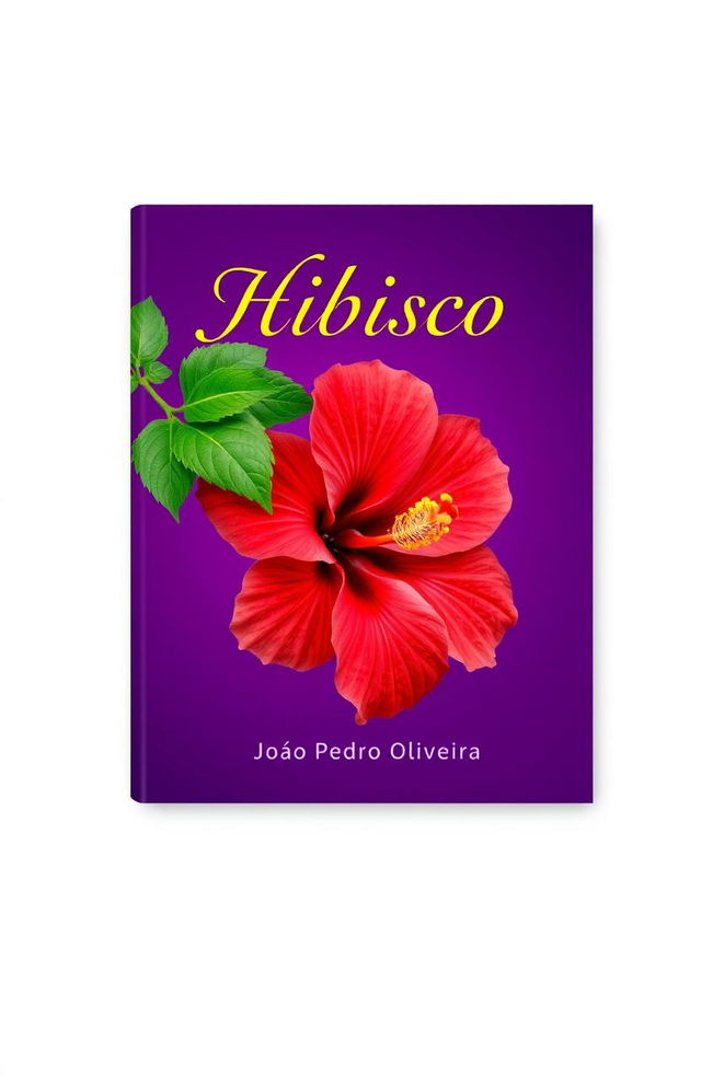 A book cover design featuring a vibrant hibiscus flower prominently displayed