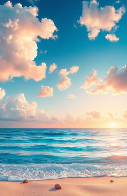 A stunning digital artwork depicting a vibrant sea and sky