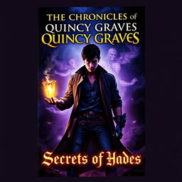 A captivating book cover for 'THE CHRONICLES OF QUINCY GRAVES: Secrets of Hades'