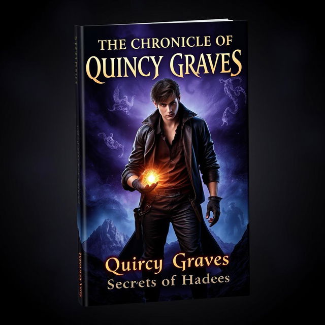 A captivating book cover for 'THE CHRONICLES OF QUINCY GRAVES: Secrets of Hades'