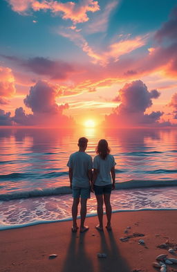A stunning digital artwork showcasing a magnificent sea and sky scene