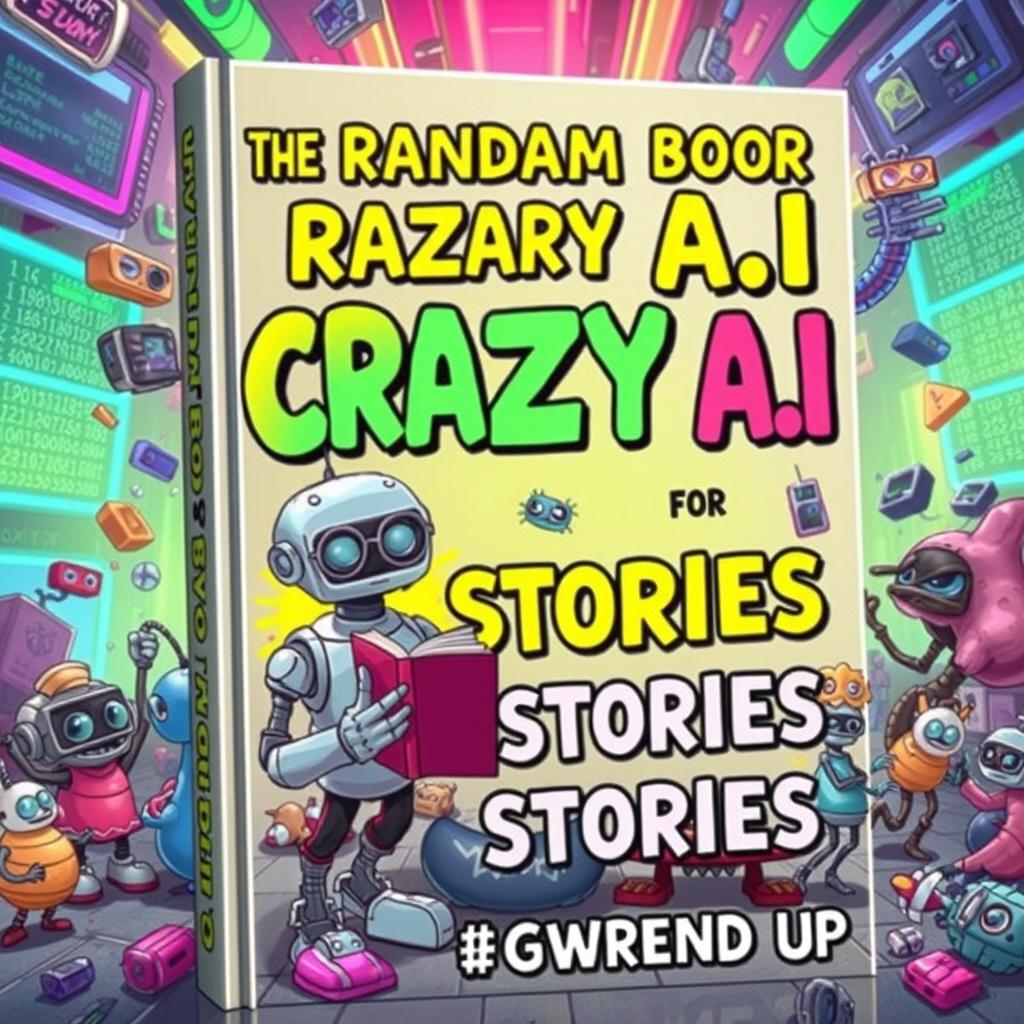 A humorous and surreal cover design for a book titled 'The Random Book of Crazy A