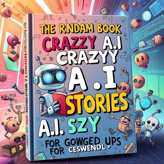 A humorous and surreal cover design for a book titled 'The Random Book of Crazy A