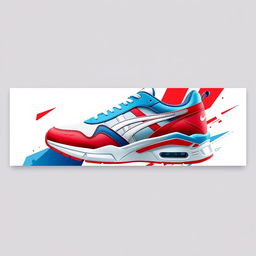 A vibrant sports shoe cover design featuring a sleek sneaker