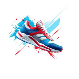A vibrant sports shoe cover design featuring a sleek sneaker