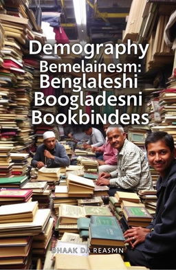 A photographic book cover featuring the title "Demography of Bangladeshi Bookbinders Inside Dhaka" prominently displayed