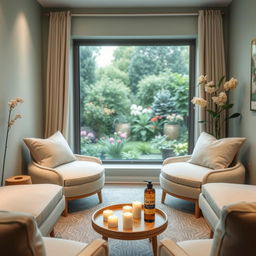 A serene and inviting therapy room designed for a relaxing therapeutic experience